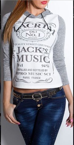 Худи с капюшоном "Jack s Music" цвет серый
